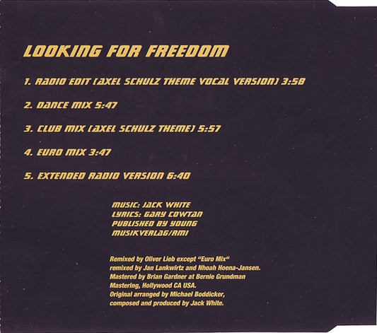 David Hasselhoff : Looking For Freedom (The Oliver Lieb Remixes) (CD, Maxi)