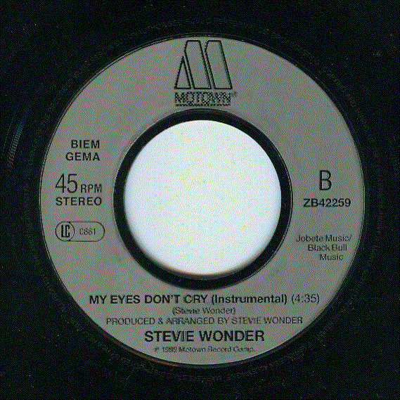 Stevie Wonder : My Eyes Don't Cry (7", Single)