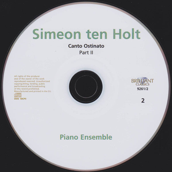 Simeon ten Holt - Piano Ensemble, Irene Russo, Fred Oldenburg, Sandra van Veen & Jeroen van Veen (2) : Canto Ostinato (2xCD, Album, RE)