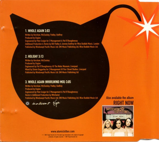 Atomic Kitten : Whole Again (CD, Single)