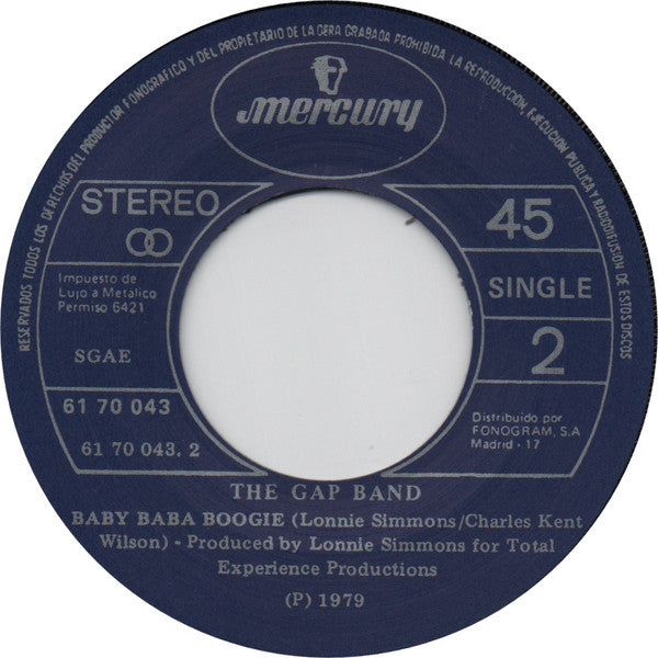 The Gap Band : Burn Rubber On Me / Baby Baba Boogie (7", Single)