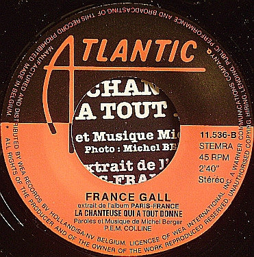 France Gall : Il Jouait Du Piano Debout (7", Single)