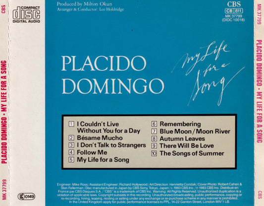 Placido Domingo : My Life For A Song (CD, Album)
