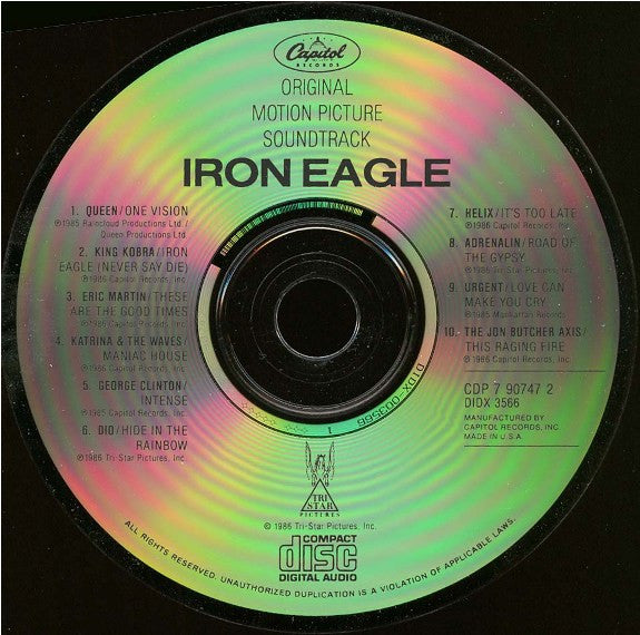 Various : Iron Eagle (Original Motion Picture Soundtrack) (CD, Album, Comp)