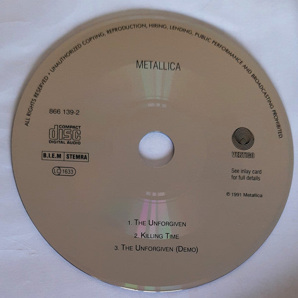 Metallica : The Unforgiven (CD, Single)