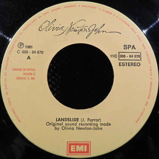 Olivia Newton-John : Landslide (7", Single)