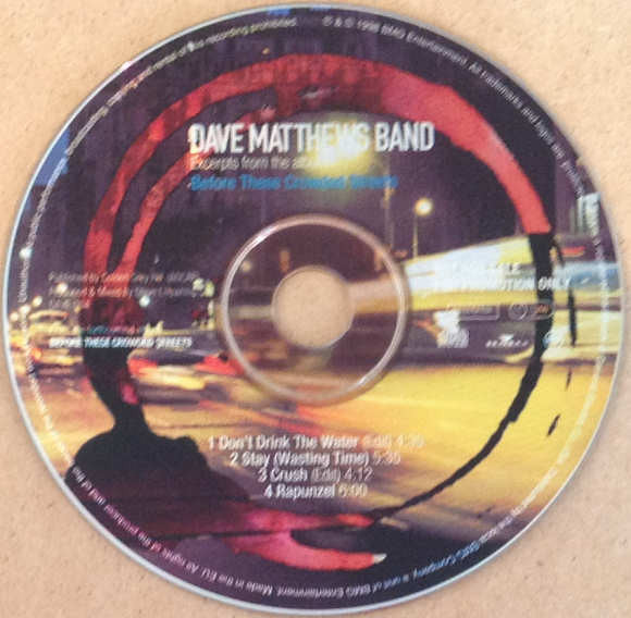 Dave Matthews Band : Excerpts From The Album Before These Crowded Streets (CD, Promo, Smplr)