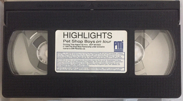 Pet Shop Boys : Highlights (Pet Shop Boys On Tour.) (VHS, SECAM)