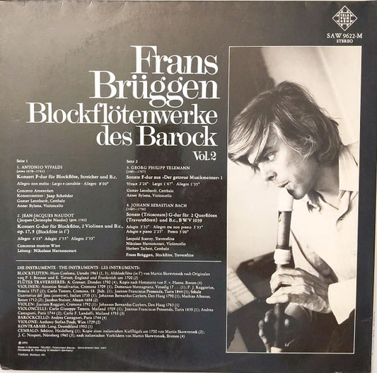 Frans Brüggen : Blockflöten-Werke Des Barock, Vol. 2 (LP, Comp, Gat)