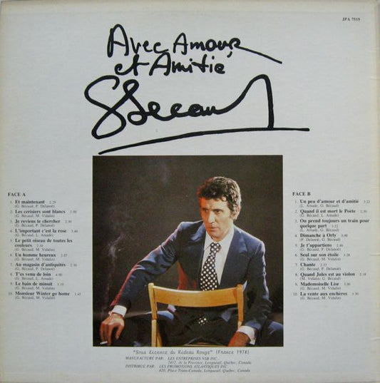 Gilbert Bécaud : Avec Amour Et Amitié Gilbert Bécaud (LP, Comp)