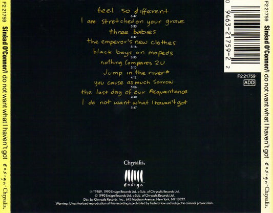 Sinéad O'Connor : I Do Not Want What I Haven't Got (CD, Album, Cap)