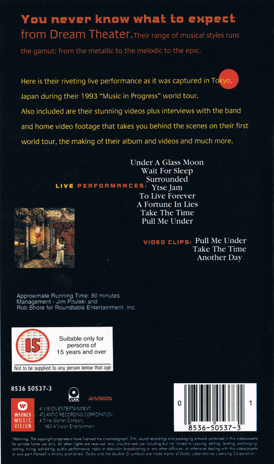 Dream Theater : Images And Words - Live In Tokyo (VHS, PAL, Hi-)