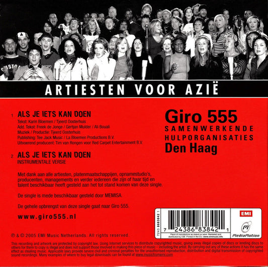 Artiesten Voor Azië : Als Je Iets Kan Doen (CD, Single)