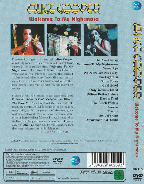 Alice Cooper (2) : Welcome To My Nightmare (DVD-V, RE, PAL)