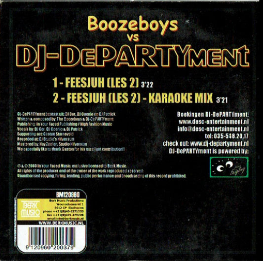 Boozeboys vs DJ-DePARTYment : Feesjuh! - Les 2 (CD, Single)