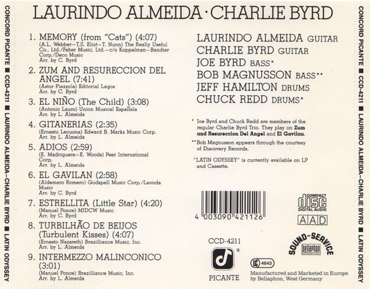 Laurindo Almeida - Charlie Byrd : Latin Odyssey (CD, Album, RE)