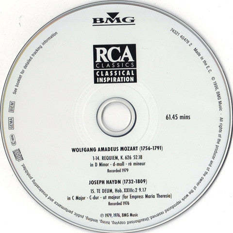 Die Wiener Sängerknaben - Wolfgang Amadeus Mozart - Joseph Haydn - Wiener Kammerorchester : Mozart - Requiem. Haydn - Te Deum (CD, Comp)