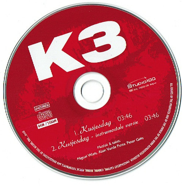 K3 : Kusjesdag (CD, Single)