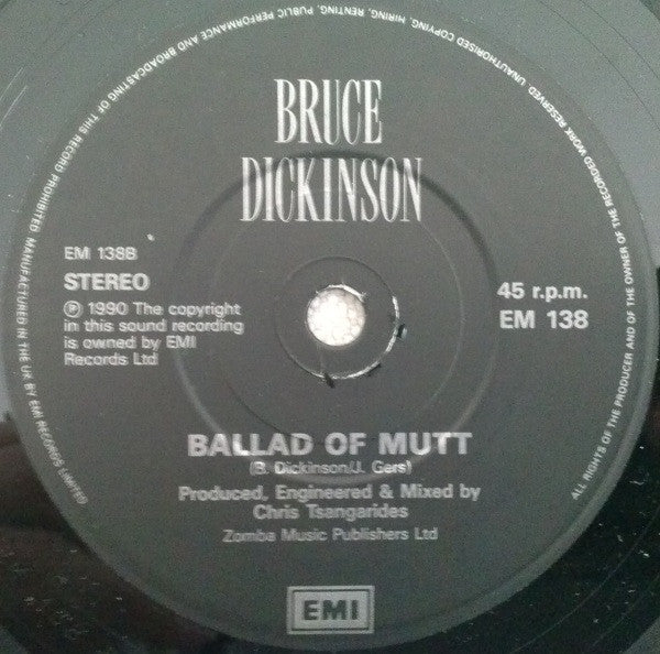 Bruce Dickinson : Tattooed Millionaire (7", Single, Car)