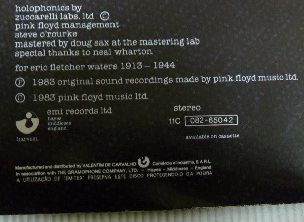 Pink Floyd : The Final Cut (LP, Album, Gat)