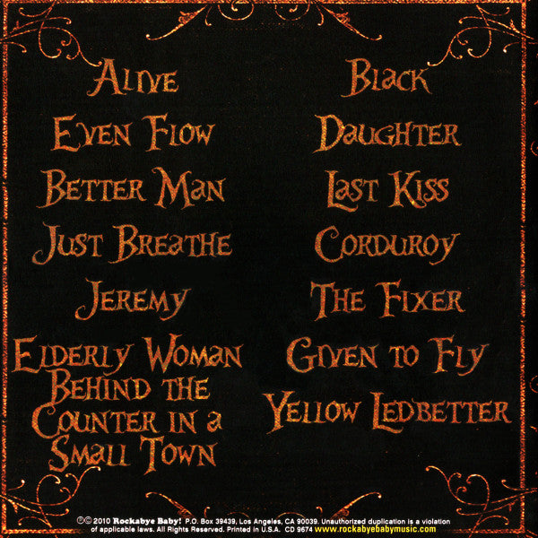 Jeffrey Miner : Rockabye Baby! Lullaby Renditions Of Pearl Jam (CD, Album)
