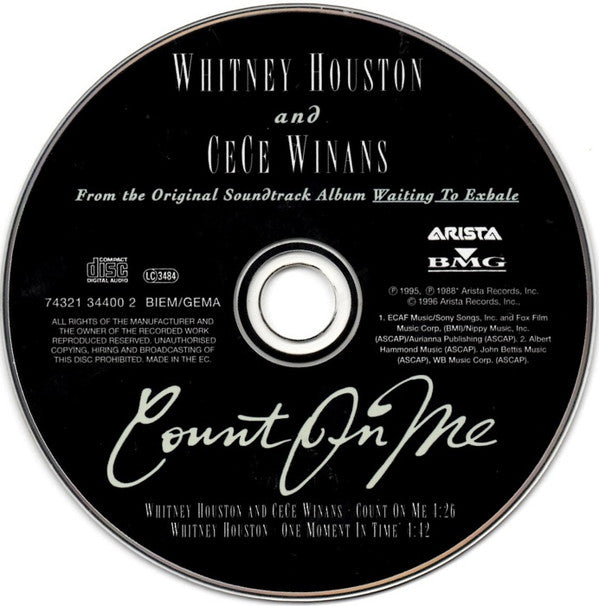 Whitney Houston And CeCe Winans : Count On Me (CD, Single)