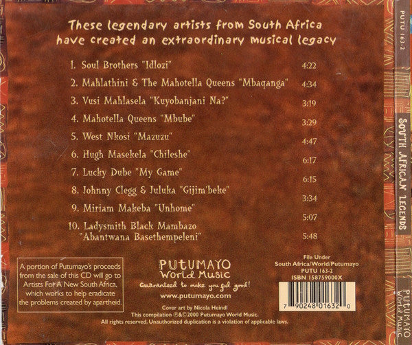 Various : South African Legends (CD, Comp, dig)