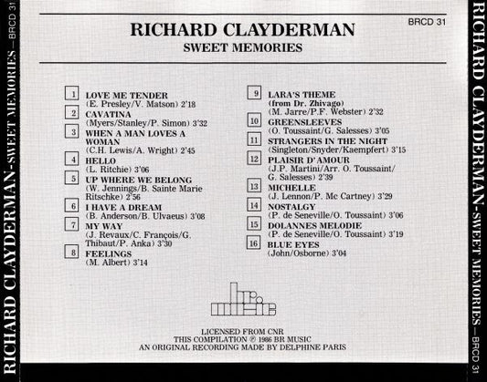 Richard Clayderman : Sweet Memories (CD, Album)