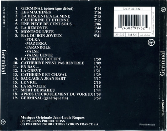 Jean-Louis Roques : Germinal (Bande Originale Du Film) (CD, Album)