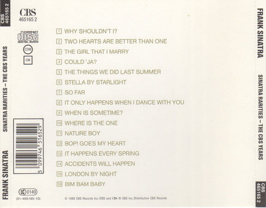 Frank Sinatra : Sinatra Rarities: The CBS Years (CD, Comp, Mono)