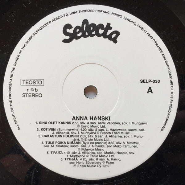 Anna Hanski : Anna Hanski (LP, Album)