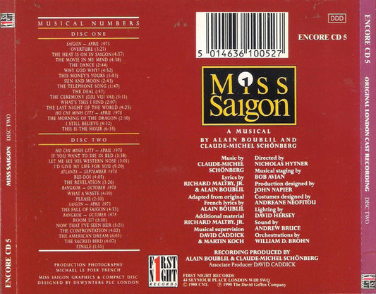 Alain Boublil & Claude-Michel Schönberg : Miss Saigon (2xCD, Album, RP)