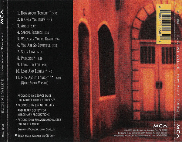 Eugene Wilde : How About Tonight (CD, Album)
