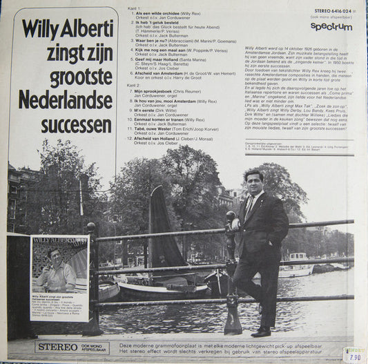 Willy Alberti : Willy Alberti Zingt Zijn Grootste Nederlandse Successen (LP, RP)