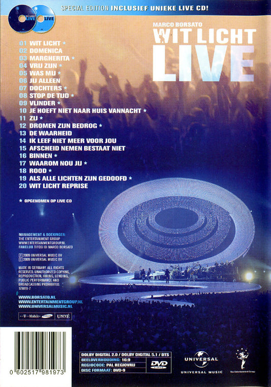 Marco Borsato : Wit Licht Live (DVD-V, S/Edition, PAL, Reg + CD)