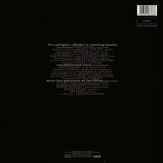 Eurythmics : It's Alright (Baby's Coming Back) (12", Maxi)