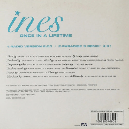Ines (5) : Once In A Lifetime (CD, Single)