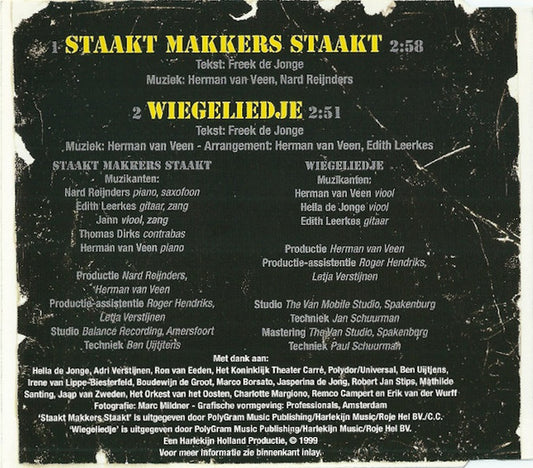 Herman van Veen, Freek de Jonge : Staakt Makkers Staakt (CD, Single)