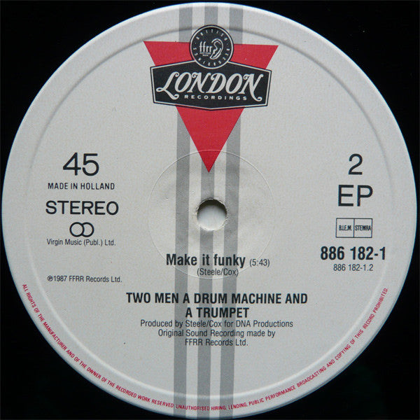 2 Men A Drum Machine And A Trumpet : Tired Of Getting Pushed Around (12", Maxi, 2nd)