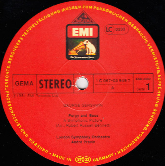 André Previn Conducts George Gershwin, London Symphony Orchestra : Porgy And Bess, Second Rhapsody, Cuban Overture (LP, Album)