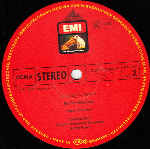 André Previn Conducts George Gershwin, London Symphony Orchestra : Porgy And Bess, Second Rhapsody, Cuban Overture (LP, Album)