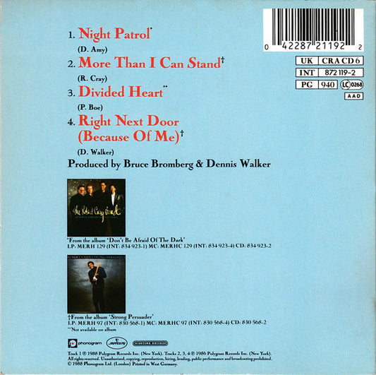 The Robert Cray Band : Night Patrol (CD, Single)