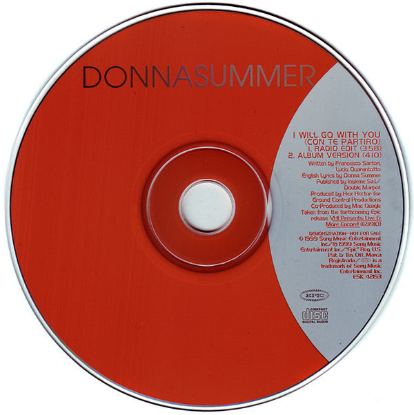 Donna Summer : I Will Go With You (Con Te Partiro) (CD, Single, Promo)