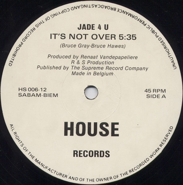 101 / Jade 4u : It's Not Over (12")