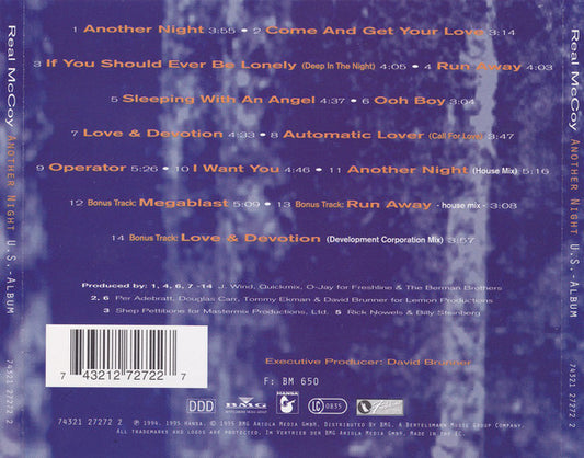 Real McCoy : Another Night (U.S. Album) (CD, Album, RE)