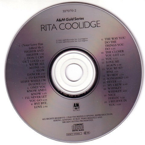 Rita Coolidge : A&M Gold Series (CD, Comp)