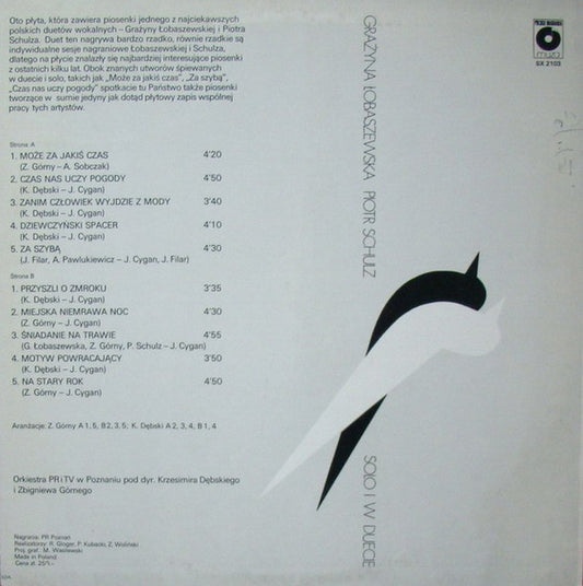 Grażyna Łobaszewska, Piotr Schulz : Solo I W Duecie (LP, Album)