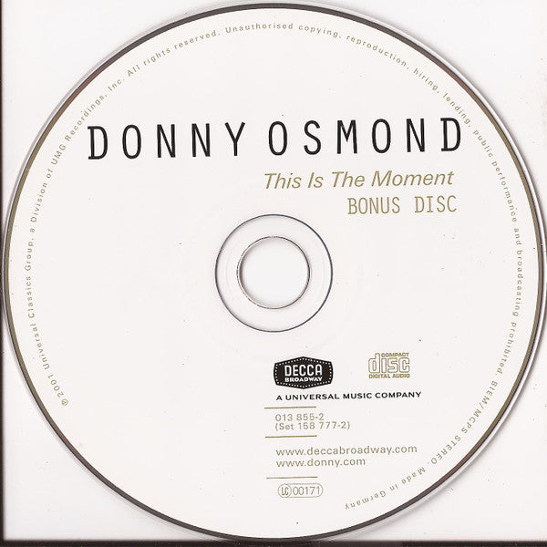 Donny Osmond : This Is The Moment (2xCD, Album, Bon)