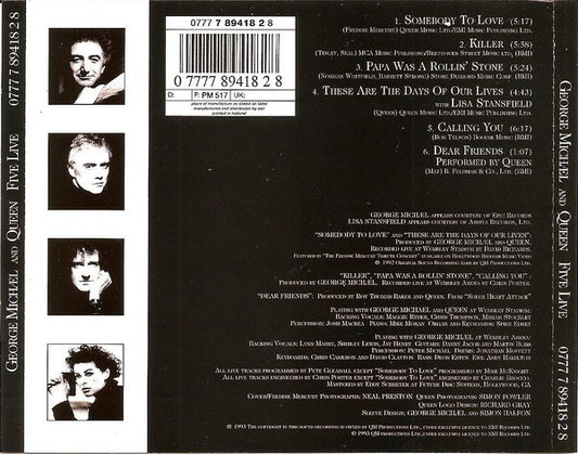 George Michael And Queen With Lisa Stansfield : Five Live (CD, EP)