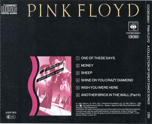 Pink Floyd : A Collection Of Great Dance Songs (CD, Comp, RE)